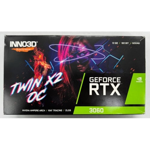 Відеокарта Inno3D GeForce RTX 3060 Twin X2 OC 12288MB (N30602-12D6X-11902120) (Відновлено продавцем, 919020) купити в Україні | Telemart фото