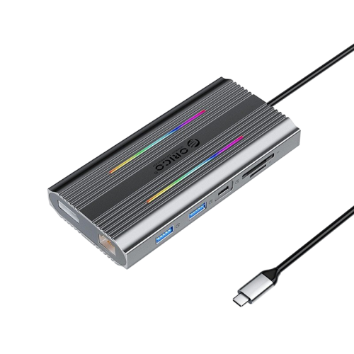 USB-хаб ORICO XDR-X3 USB Type-C 12 in 1 (ORICO-XDR-X3-GY-BP) Grey купить в Украине | Telemart фото