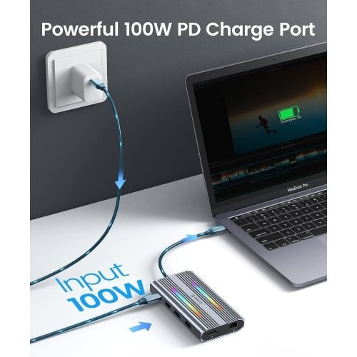 USB-хаб ORICO XDR-X3 USB Type-C 12 in 1 (ORICO-XDR-X3-GY-BP) Grey купить в Украине | Telemart фото
