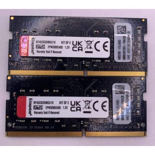 Озу Kingston SODIMM DDR4 16GB (2x8GB) 3200Mhz FURY Impact Black (KF432S20IBK2/16) (Восстановлено продавцом, 919205) купить в Украине | Telemart фото