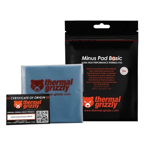 Набор термопрокладок Thermal Grizzly Minus Pad Basic 100x100x0.5mm 2 in 1 kit (TG-MP-B-100-100-05-2) купить в Украине | Telemart фото