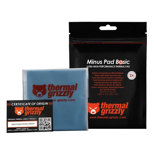 Набор термопрокладок Thermal Grizzly Minus Pad Basic 100x100x2mm 2 in 1 kit (TG-MP-B-100-100-20-2) купить в Украине | Telemart фото