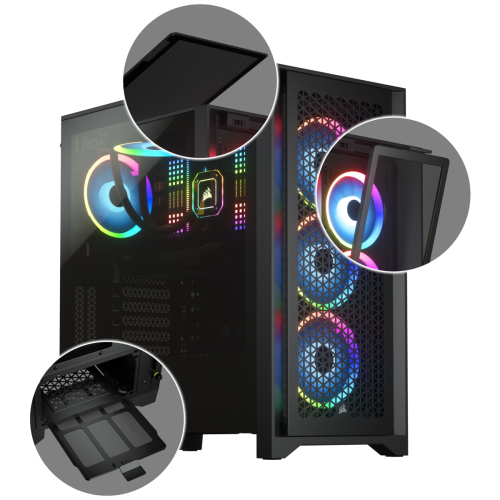 Корпус Corsair 4000D AIRFLOW Tempered Glass без БП (CC-9011200-WW) Black (Відновлено продавцем, 919268) купити в Україні | Telemart фото