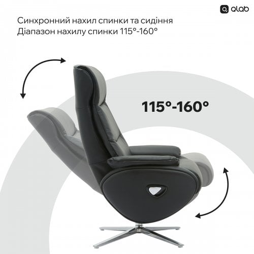 Кресло-реклайнер Qlab RC210 Leather (RC210B) Black купить в Украине | Telemart фото