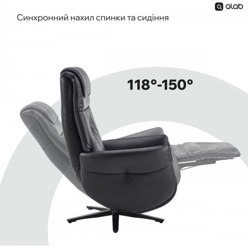 Кресло-реклайнер Qlab RC268 Leather (RC268B) Black купить в Украине | Telemart фото