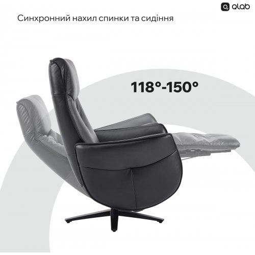 Кресло-реклайнер Qlab RC300 Leather (RC300B) Black купить в Украине | Telemart фото