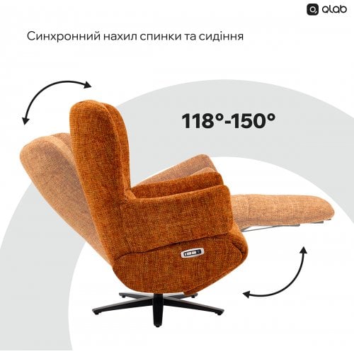 Кресло-реклайнер Qlab RCT240 Fabric (RCT240BR) Grey купить в Украине | Telemart фото