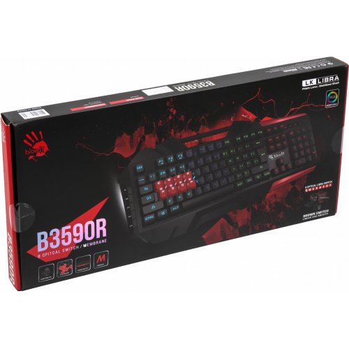 Photo Keyboard A4Tech Bloody B3590R 8-Light Strike Libra Brown Switches RGB Black