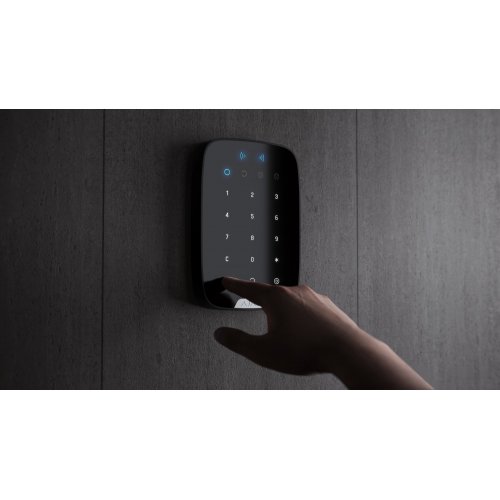 Беспроводная сенсорная клавиатура Ajax KeyPad Plus (000023069) Black купить в Украине | Telemart фото