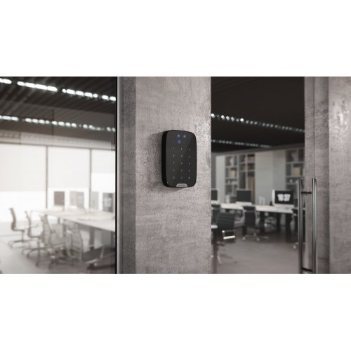 Беспроводная сенсорная клавиатура Ajax KeyPad Plus (000023069) Black купить в Украине | Telemart фото