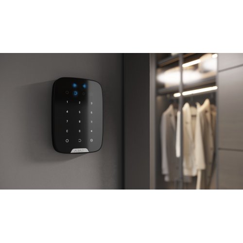 Беспроводная сенсорная клавиатура Ajax KeyPad Plus (000023069) Black купить в Украине | Telemart фото
