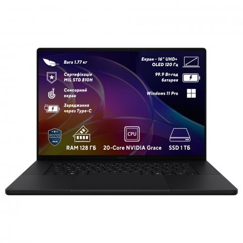 Ноутбук Asus ProArt P16 H7607BA-SE139X (90NB16A1-M00NC0) Nano Black купити в Україні | Telemart фото