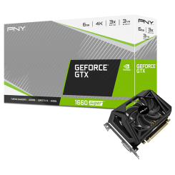 Видеокарта PNY GeForce GTX 1660 SUPER Single Fan 6144MB (VCG16606SSFPPB) (Восстановлено продавцом, 919763)