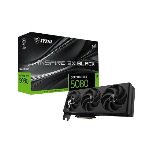 Видеокарта MSI GeForce RTX 5080 INSPIRE 3X OC BLACK 16384MB (RTX 5080 16G INSPIRE 3X OC BLACK) купить в Украине | Telemart фото