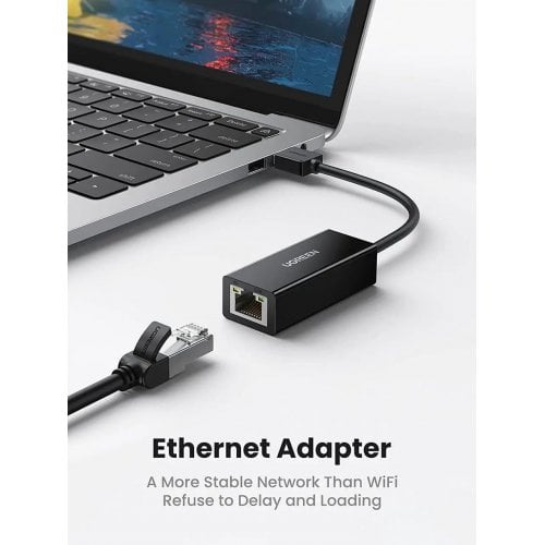 Уценка сетевая карта Ugreen CR110 USB 2.0 to RJ-45 Ethernet (20254) Black (Вскрытая упаковка, 919912) купить в Украине | Telemart фото