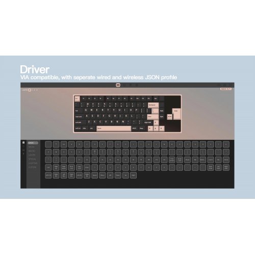 Клавіатура WOBKEY Rainy 75 RGB HMX Violet Linear Switch Wireless (6976818170133) Silver купити в Україні | Telemart фото