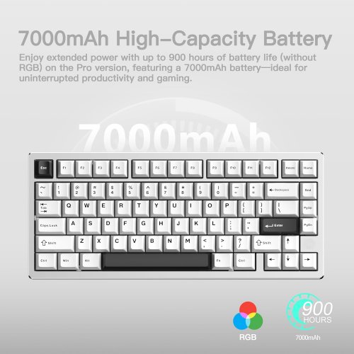 Клавиатура WOBKEY Rainy 75 Pro RGB Kailh Cocoa Switch Wireless (6976818170225) Silver купить в Украине | Telemart фото