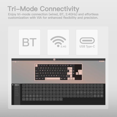 Клавиатура WOBKEY Rainy 75 Pro RGB Kailh Cocoa Switch Wireless (6976818170225) Silver купить в Украине | Telemart фото