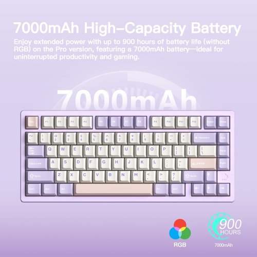 Клавиатура WOBKEY Rainy 75 Pro RGB Kailh Cocoa Switch Wireless (6976818170348) Purple купить в Украине | Telemart фото