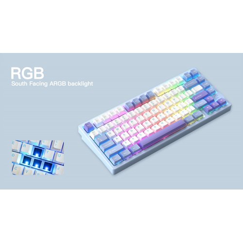 Клавиатура WOBKEY Rainy 75 Pro RGB Kailh Cocoa Switch Wireless (6976818170348) Purple купить в Украине | Telemart фото