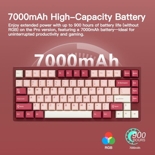 Клавиатура WOBKEY Rainy 75 Pro RGB Kailh Cocoa Switch Wireless (6976818170232) Red купить в Украине | Telemart фото