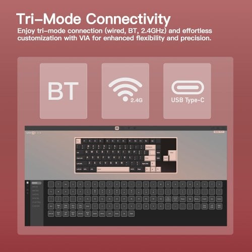 Клавиатура WOBKEY Rainy 75 Pro RGB Kailh Cocoa Switch Wireless (6976818170232) Red купить в Украине | Telemart фото