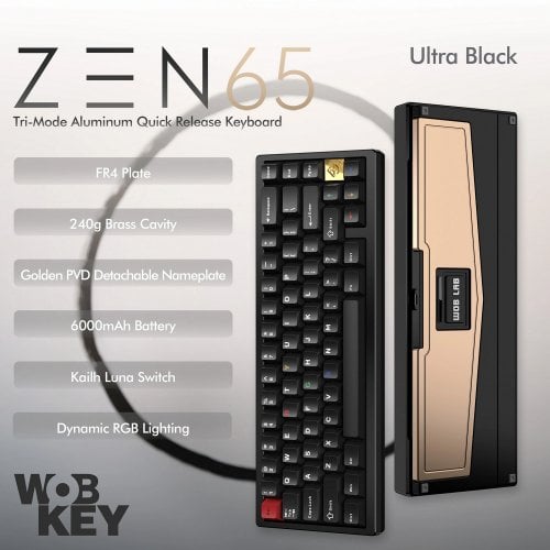 Клавиатура WOBKEY Zen 65 Ultra RGB Kailh Cocoa Switch Wireless Black купить в Украине | Telemart фото