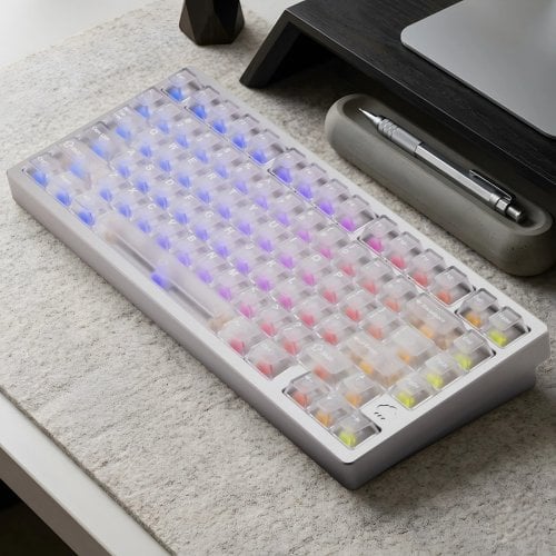 Клавиатура WOBKEY Rainy 75 Pro Mithril RGB Kailh Cocoa Switch Wireless Silver купить в Украине | Telemart фото
