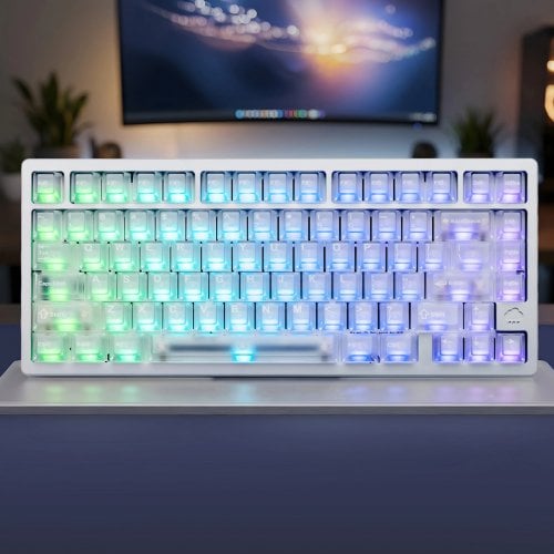 Клавиатура WOBKEY Rainy 75 Pro Mithril RGB Kailh Cocoa Switch Wireless Silver купить в Украине | Telemart фото