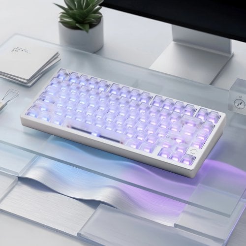 Клавиатура WOBKEY Rainy 75 Pro Mithril RGB Kailh Cocoa Switch Wireless Silver купить в Украине | Telemart фото