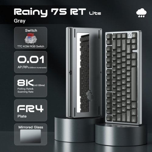 Клавіатура WOBKEY Rainy 75 RT Lite RGB TTC KOM Gray купити в Україні | Telemart фото