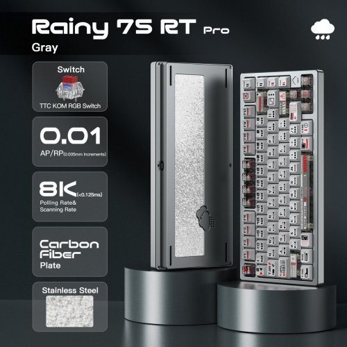 Клавіатура WOBKEY Rainy 75 RT Pro RGB TTC KOM Gray купити в Україні | Telemart фото
