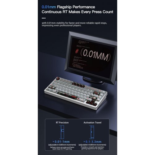 Клавіатура WOBKEY Rainy 75 RT Pro RGB TTC KOM Gray купити в Україні | Telemart фото