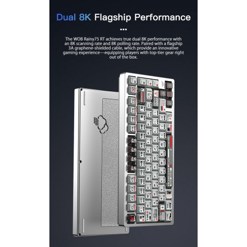 Клавіатура WOBKEY Rainy 75 RT Pro RGB TTC KOM Gray купити в Україні | Telemart фото