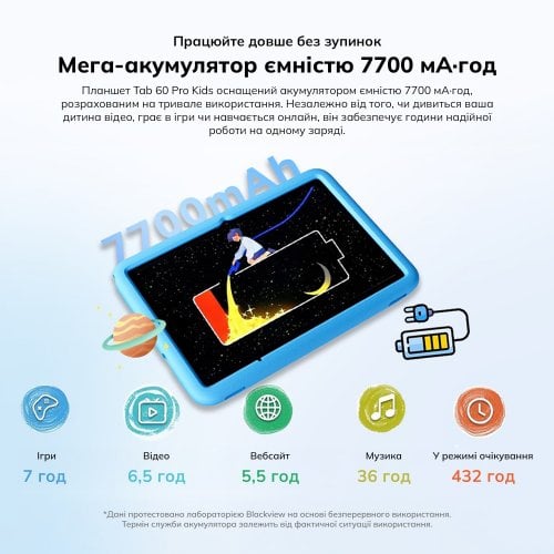 Планшет Blackview Tab 60 Pro Kids LTE 8/128GB (6931548327851) Ocean Blue купить в Украине | Telemart фото