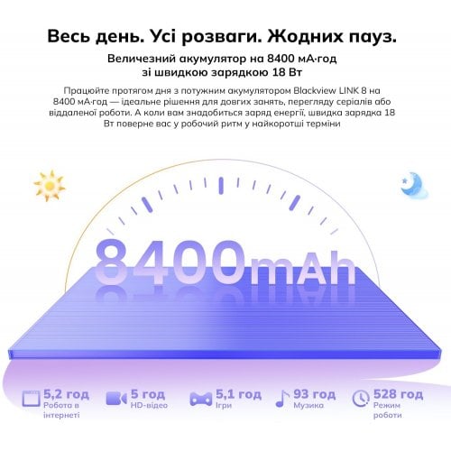 Планшет Blackview Tab Link 8 Set Wi-Fi 6/256GB (6931548324362) Dawn Blue купити в Україні | Telemart фото