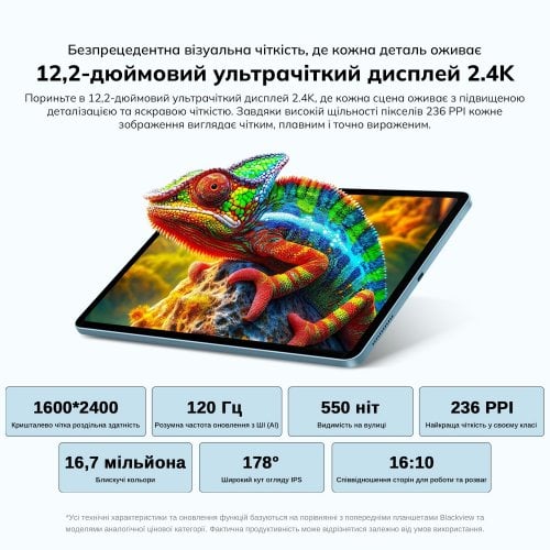 Планшет Blackview Mega 5 Set LTE 8/256GB (6931548326632) Ice Blue купить в Украине | Telemart фото