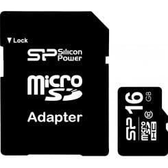 Карта памяти Silicon Power microSDHC 16GB Class 10 UHS-I U1 (с адаптером) (SP016GBSTH010V10SP)