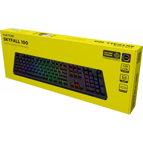 Клавиатура HATOR Skyfall 100 RGB Hator Aurum Lemon (HTK1100UA) Black купить в Украине | Telemart фото