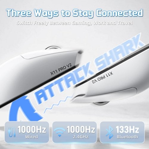 Мышка Attack Shark X11 Pro V2 Wireless (AS-6979033730854-W) White купить в Украине | Telemart фото