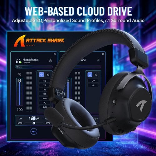 Навушники Attack Shark L50 Pro Wireless (AS-6979033730502-B) Black купити в Україні | Telemart фото
