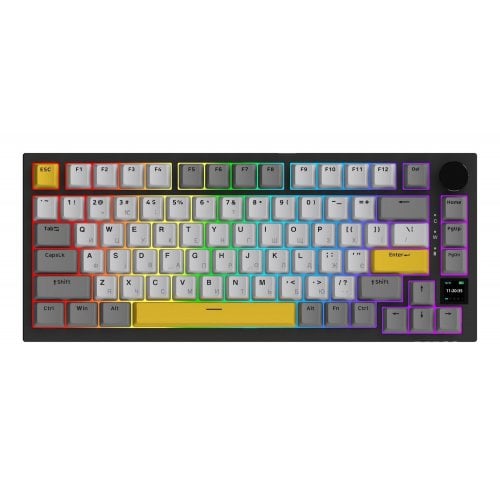 Уценка клавиатура Ajazz AK820 Pro RGB Flying Fish Switch Wireless With Screen (AK820PRO-FF-BGY) Black (Следы использования, 920250) купить в Украине | Telemart фото