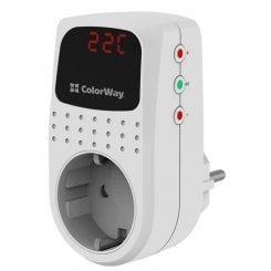 Уценка реле напряжения ColorWay DS2 1 розетка 16А (CW-VR16-02D) White (Вскрытая упаковка, 920431)