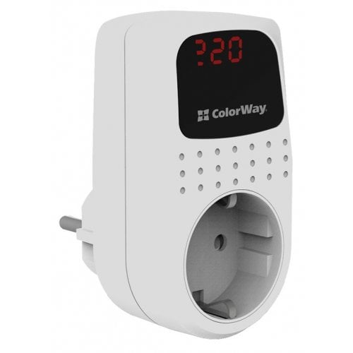 Уценка реле напряжения ColorWay DS2 1 розетка 16А (CW-VR16-02D) White (Вскрытая упаковка, 920431) купить в Украине | Telemart фото