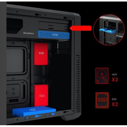 Уцінка корпус GAMEMAX G561E без БЖ Black (Пошкоджено пакування, 920436) купити в Україні | Telemart фото