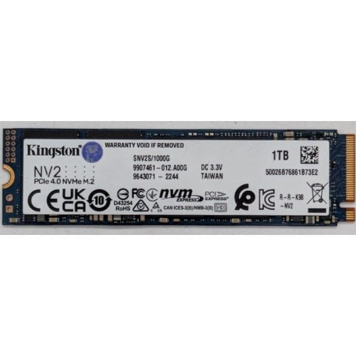 Ssd-диск Kingston NV2 3D NAND 1TB M.2 (2280 PCI-E) NVMe x4 (SNV2S/1000G) (Відновлено продавцем, 920440) купити в Україні | Telemart фото