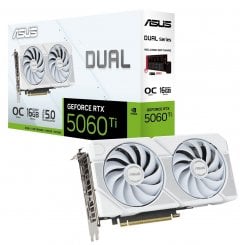 Уценка видеокарта Asus Dual GeForce RTX 5060 Ti White OC 16384MB (DUAL-RTX5060TI-O16G-WHITE) (Вскрытая упаковка, 920451)