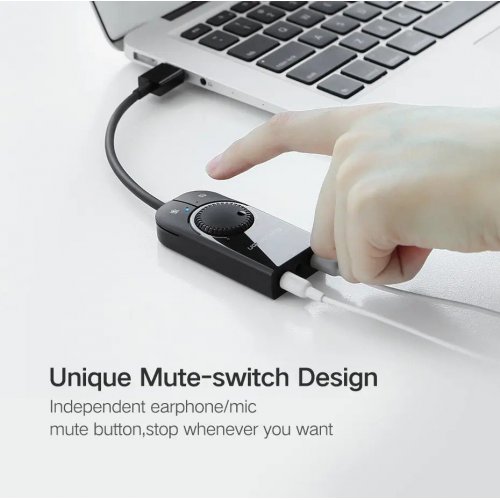Уценка звуковая карта Ugreen CM129 USB 2.0 to 3 x Jack 3.5mm (40964) Black (Вскрытая упаковка, 920717) купить в Украине | Telemart фото