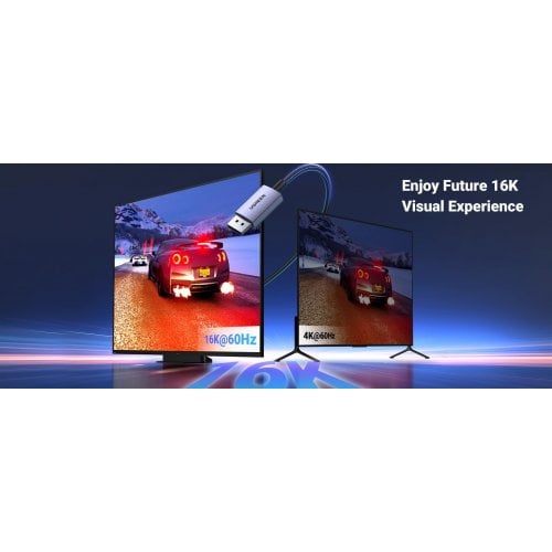 Уцінка кабель Ugreen DP118 DisplayPort to DisplayPort 16K V2.1 1m (15383) Gray (Розкрита упаковка, 920810) купити в Україні | Telemart фото