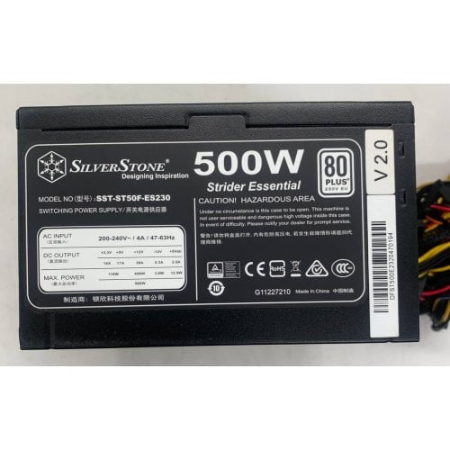 Блок живлення SilverStone Strider 500W (SST-ST50F-ES230 v2.0) (Відновлено продавцем, 920924) купити в Україні | Telemart фото